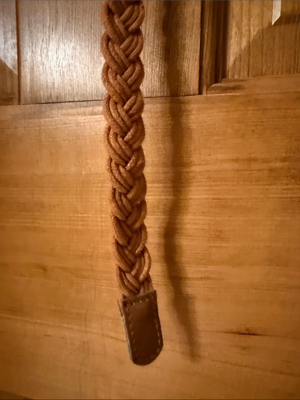 Woven Leather and string belt- Brown